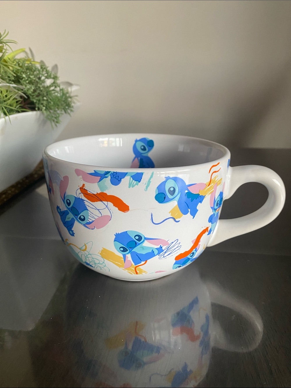 NEW🌈 Disney Stitch “Doodles” Ceramic Soup Bowl Mug